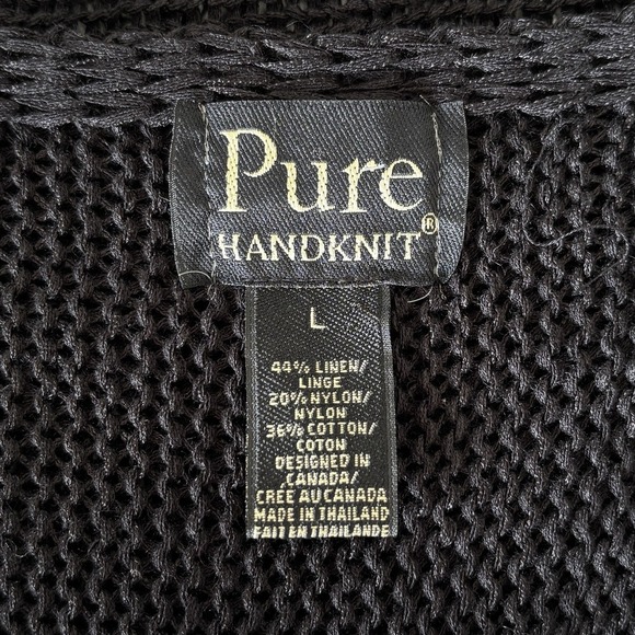 Pure Handknit Women's Large Tunic Dress Color Block Open Knit Lagenlook Hippie - Picture 11 of 15